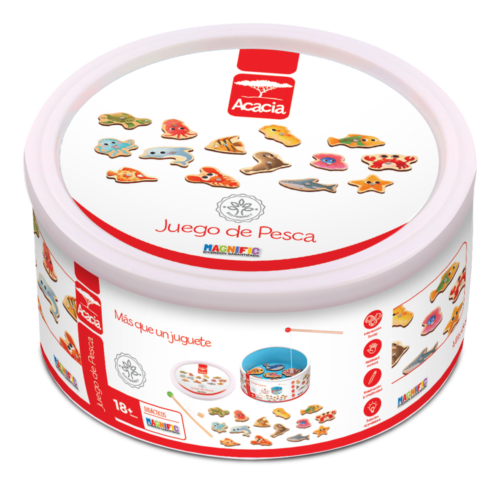 Juego De Pesca Imantado Didactico De Madera Magnific Acacia
