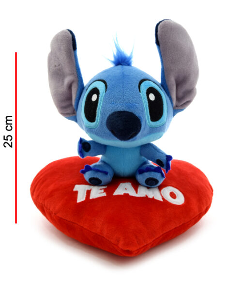 Peluche Stitch Sentado Sobre Corazón Disney 25Cm- Phi Phi Toys