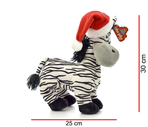 Cebra Con Gorro Navideño 30 Cm - Phi Phi Toys