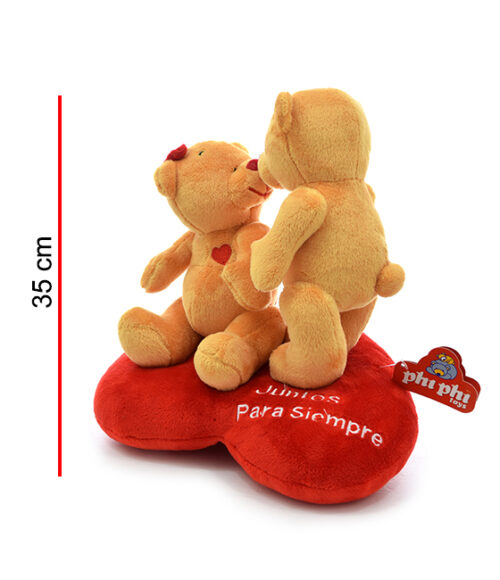 Peluche Pareja Sobre Corazón Se Besan 35CM Phiphi Toys