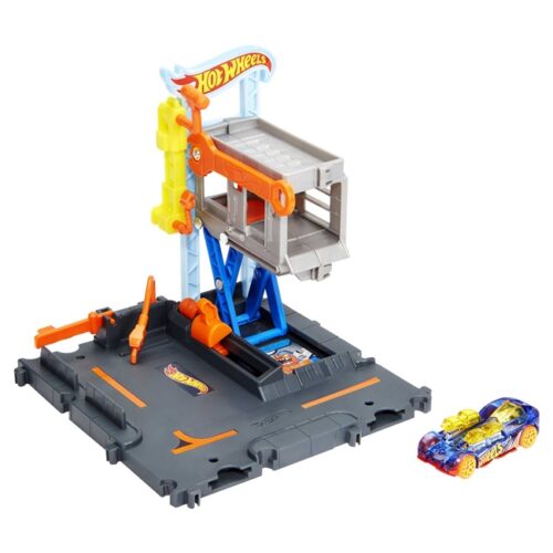 Pista Hot Wheels City Taller de Reparaciones Downtown Repair Station color gris  -Original Mattel 49210