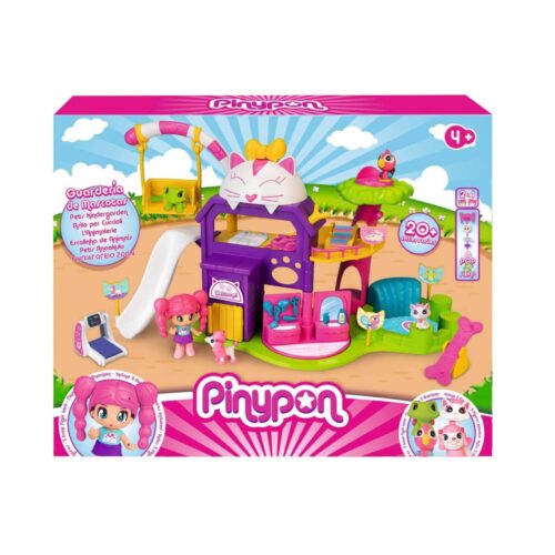 Figura Pinypon Casa Guarderia De Mascotas + Muñeca Y  Mas de 20 Accesorios Original