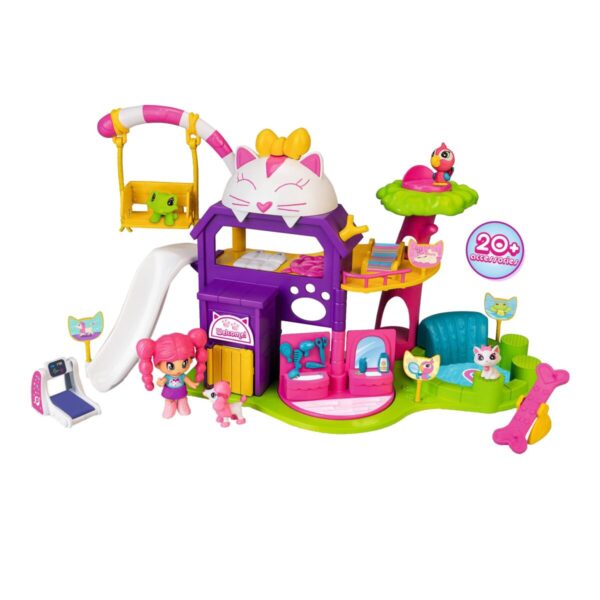 Figura Pinypon Casa Guarderia De Mascotas + Muñeca Y  Mas de 20 Accesorios Original