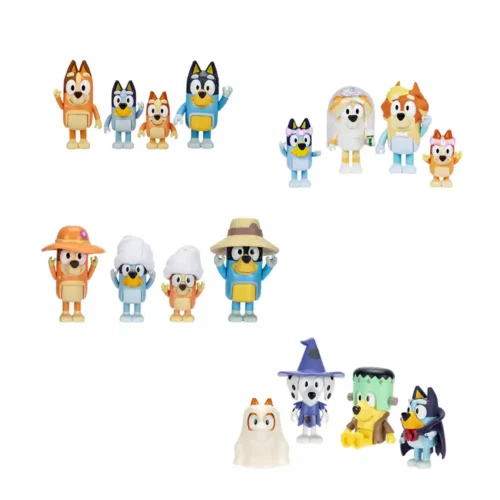 Muñecos Juguetes Pack X4 Bluey Figuras Articuladas Precio Por Cada Blister-Original
