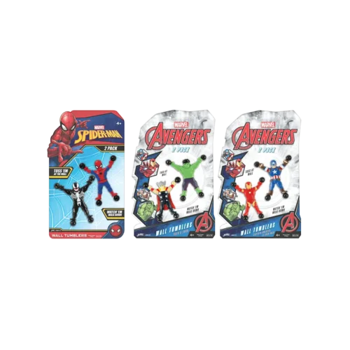 Muñecos Marvel wall Tumblers Paquete de 2 Trepadores De Pared Pegajoso-Marvel