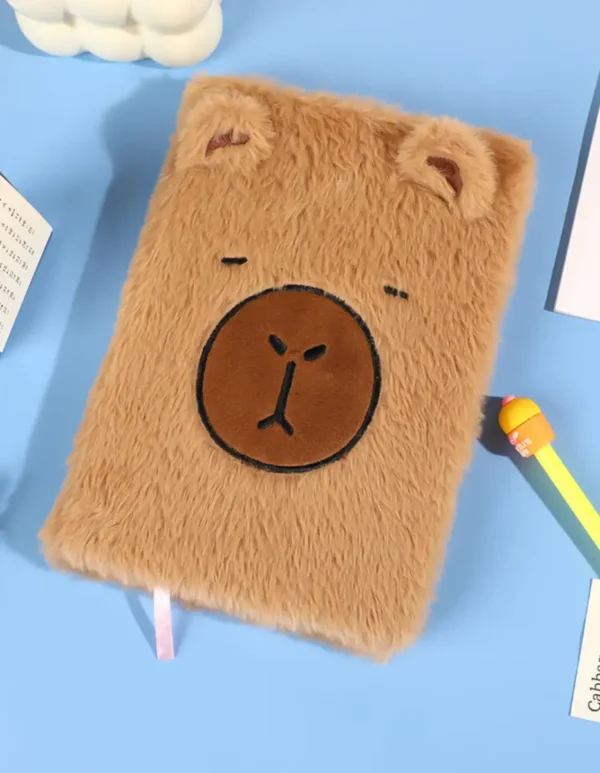 Anotador De Peluche De Tapa Dura C/ 80 Hojas Rayadas Capibara - Imagen 4