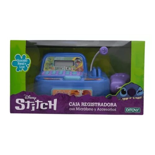 Caja Registradora Con Microfono Luz y Sonidos Stitch -(2815) Ditoys