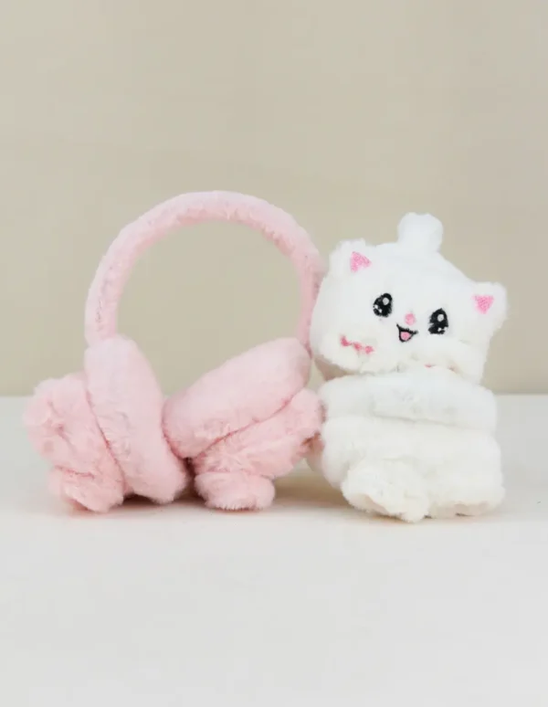 Orejeras Vincha De Peluche Diseño Gato - Imagen 2