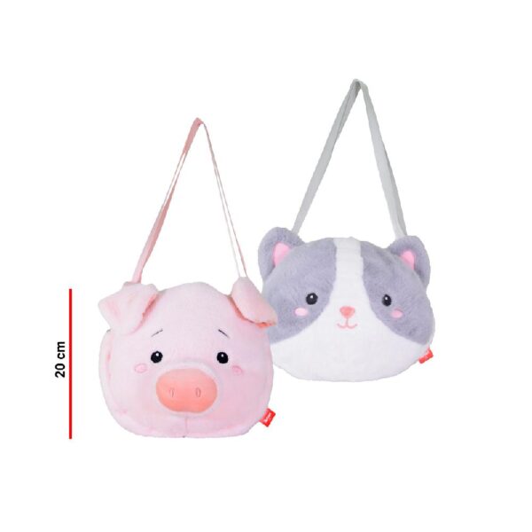 8247-Cartera Gato/Chancho de Peluche 20 Cm - Phi Phi Toys