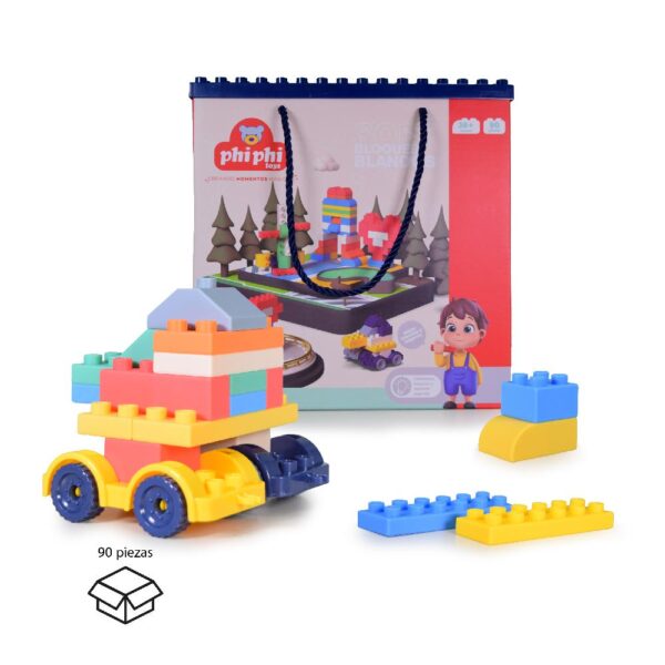 BB012-Bloques Blandos Suaves De Construccion Soft 90pcs  Primera Infancia- Phi Phi Toys - Imagen 3