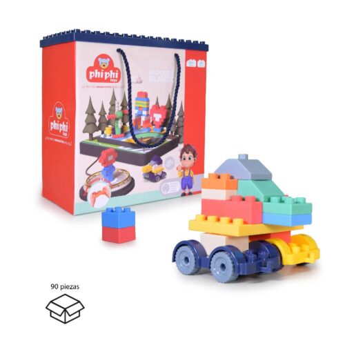 BB012-Bloques Blandos Suaves De Construccion Soft 90pcs  Primera Infancia- Phi Phi Toys