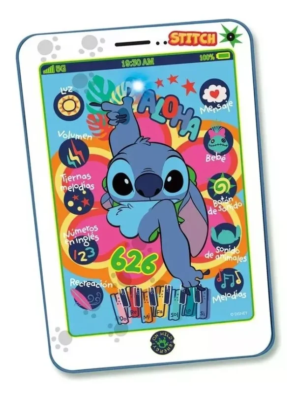 Jueguete Didactico Infantil Tablet Stitch Con Luces y Sonidos-(2822) Ditoys