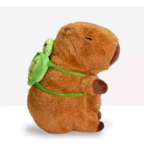 4526 Peluche Capibara Carpincho Con Mochila Tortuga 20 Cm-Original Phiphi Toys