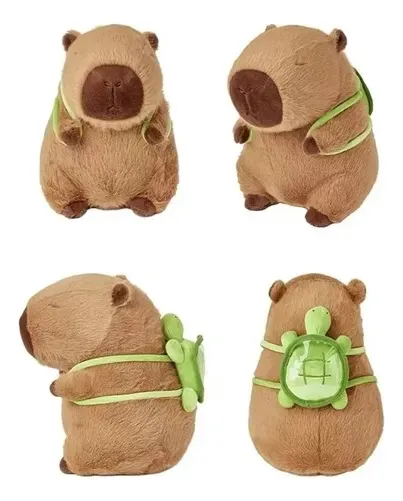 4527 Peluche Capibara Carpincho Con Mochila Tortuga 25 Cm-Original Phiphi Toys