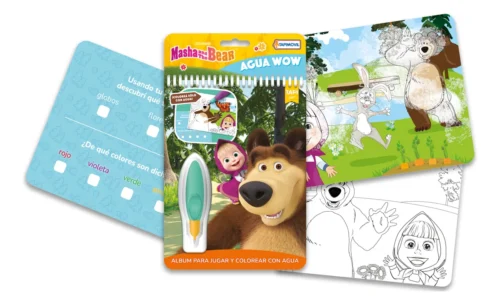 Agua Wow Librito Para Pintar ColorearMasha Y El Oso Con Lapiz De Agua