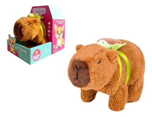 Peluche Capibara  Con  Mochila Interactivo Con Movimiento Para Jugar-Pamper Pet