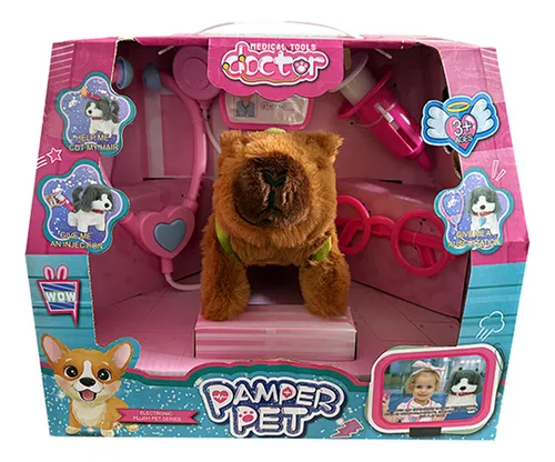 Peluche Capibara Doctor Mascota Interactivo Con Movimiento Más Accesorios De Doctor Para Jugar