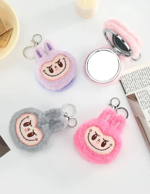 Espejito De Peluche Doble Espejo LLavero De Cartera Diseños Labubu