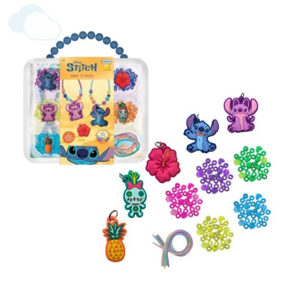 Valija Stitch Disney Kit Bijouterie Con 5 Dijes