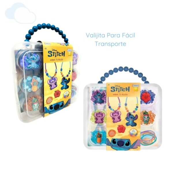 Valija Stitch Disney Kit Bijouterie Con 5 Dijes - Imagen 3