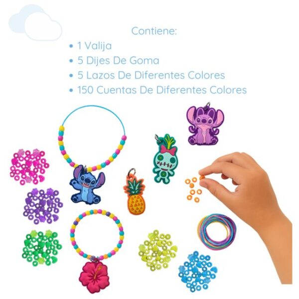 Valija Stitch Disney Kit Bijouterie Con 5 Dijes - Imagen 4