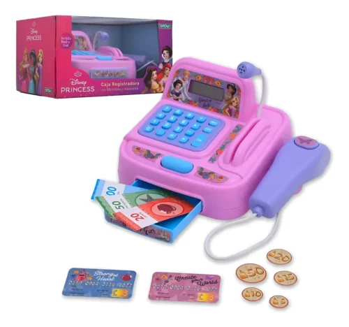 Caja Registradora Con Microfono Luz y Sonidos Princesas-(2783) Ditoys