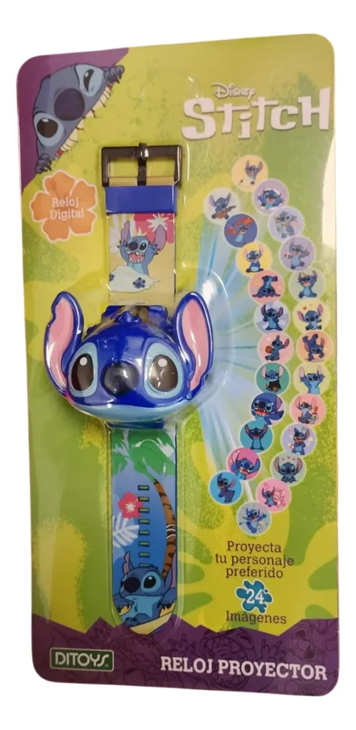 Reloj proyector de luz Stitch con 24 imágenes para niños-Original