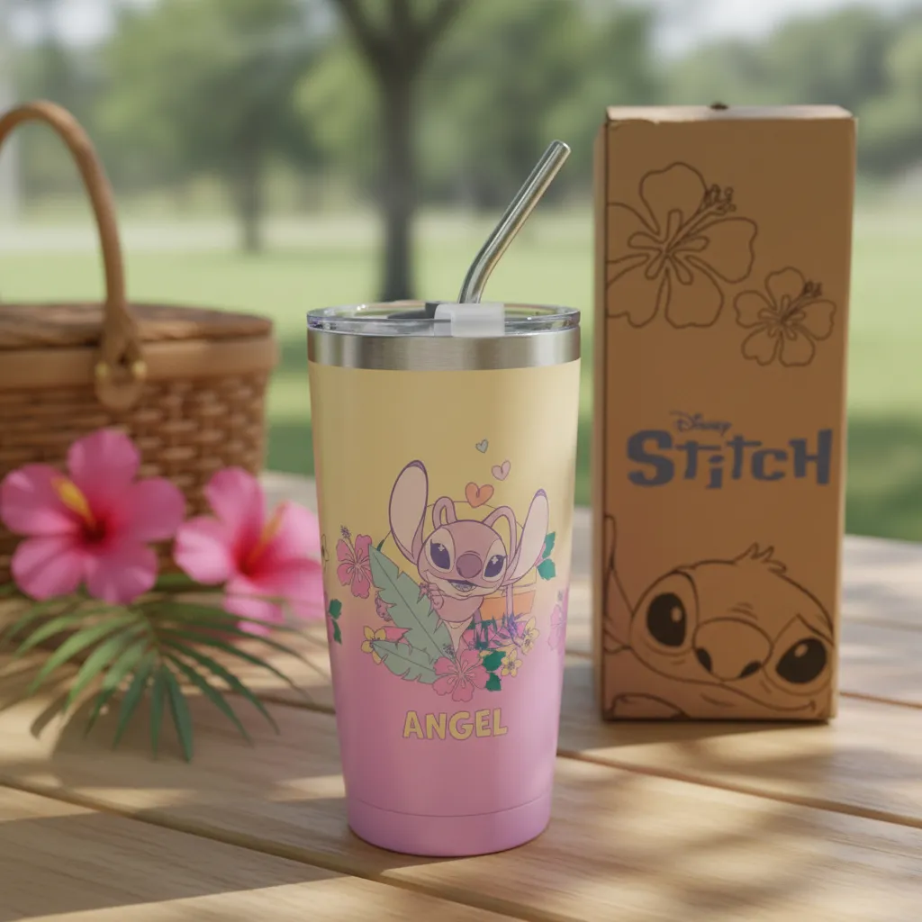 Vaso Termico Stitch - Licencia Oficial Rosa Stitch