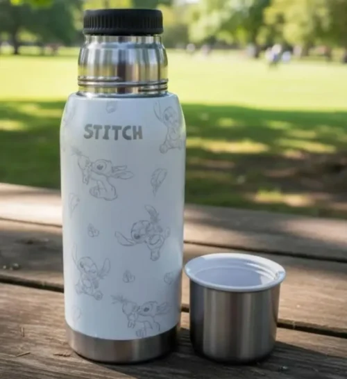 Termo Stitch 750ml Negro Acero Inoxidable Dls7194-Lic. Oficial