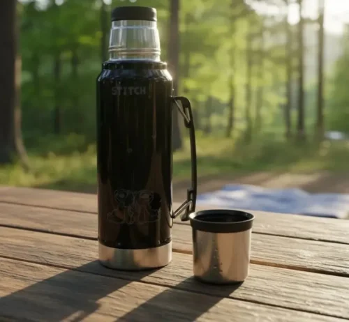 Termo Stitch 1000ml Negro Acero Inoxidable Antigoteo Dls7220