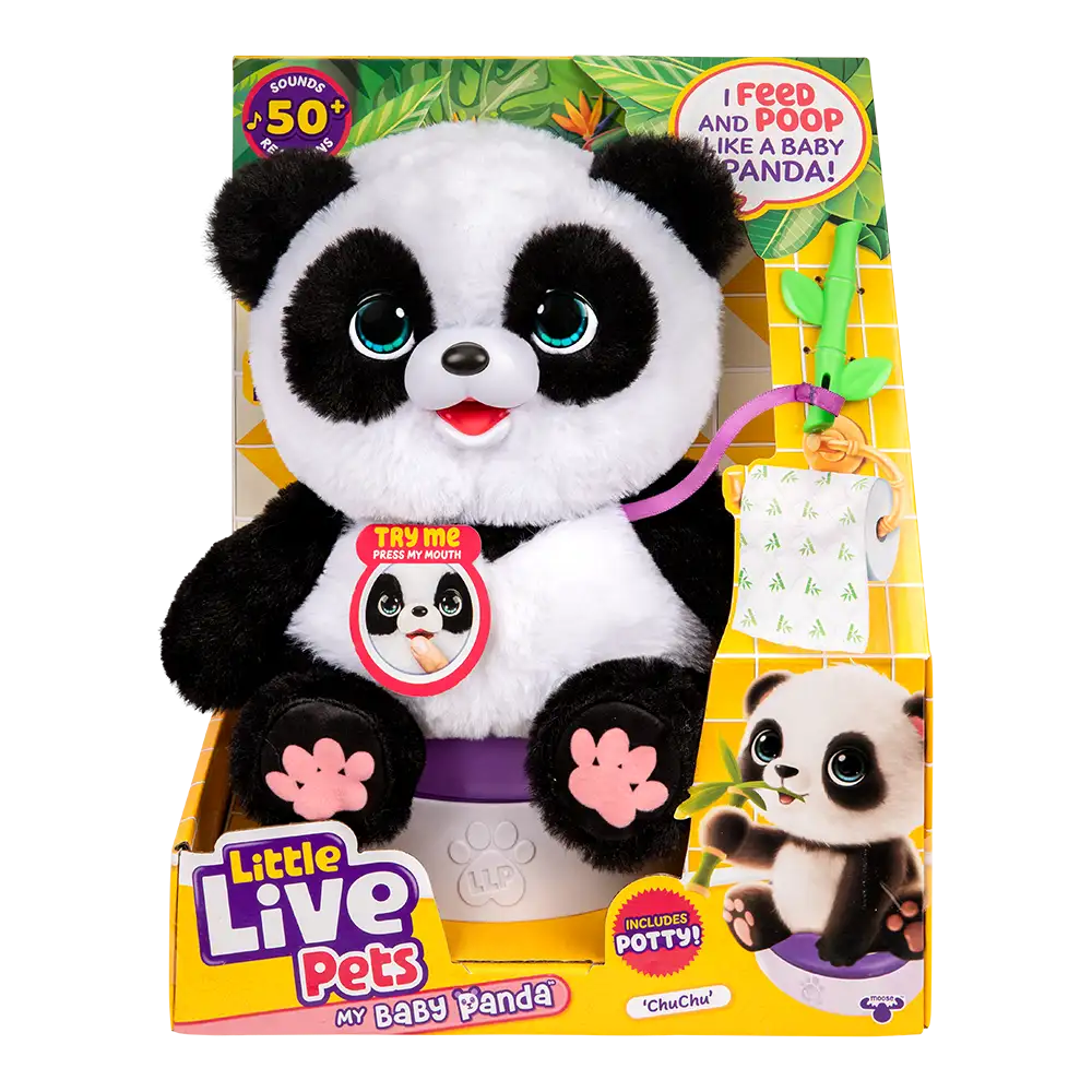 Little Live Pets Mascota Panda Bebe Interactivo Sonidos Mueve Piernas Usa Pelela - Imagen 9