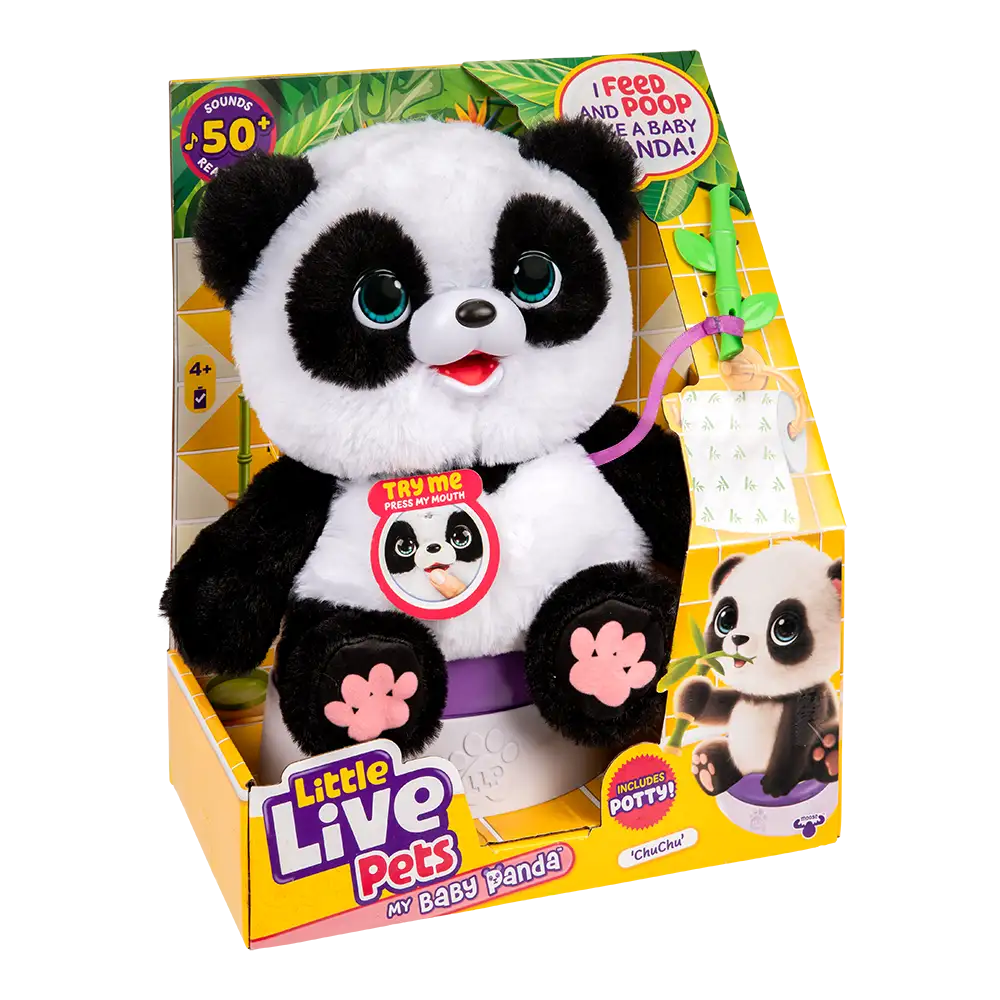 Little Live Pets Mascota Panda Bebe Interactivo Sonidos Mueve Piernas Usa Pelela - Imagen 8