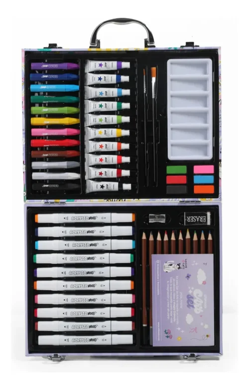 Super Set De Arte Gato Chita Con Marcadores Doble Punta, Lapices , Pintura,Crayones Etc- Chimola (copia)