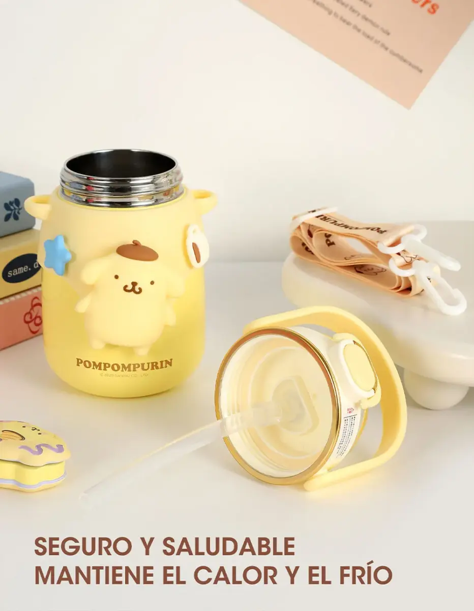 Botella Infantil 700Ml Sanrio Doble Capa Acero inoxidable y correa Varios Motivos - Imagen 13