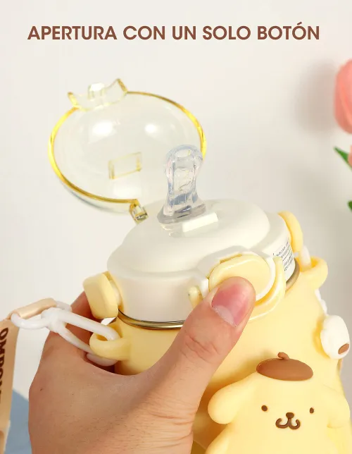 Botella Infantil 700Ml Sanrio Doble Capa Acero inoxidable y correa Varios Motivos - Imagen 10