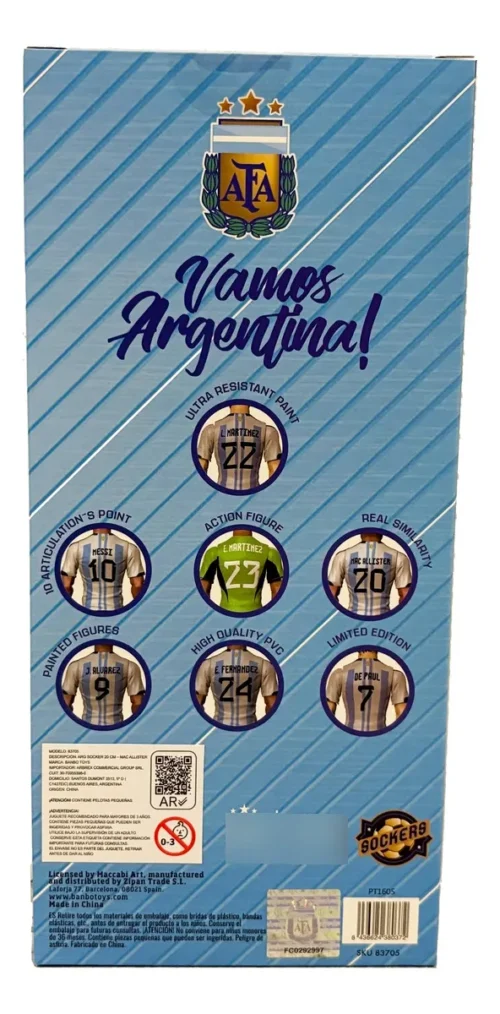 Muñeco Julian Alvarez Articulado 20 cm Sockers Figura Futbol AFA