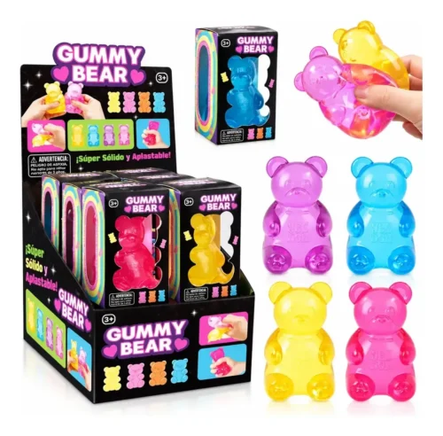 Squishy Oso Gominola Glitter Gummy Bear Antiestrés Viral