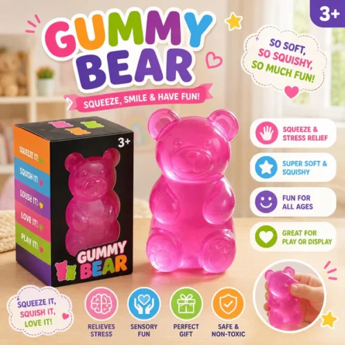 Squishy Oso Gominola Glitter Gummy Bear Antiestrés Viral